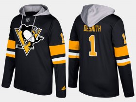 Wholesale Cheap Penguins #1 Casey Desmith Black Name And Number Hoodie