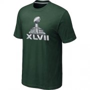 Wholesale Cheap NFL Super Bowl XLVII Logo T-Shirt Dark Green
