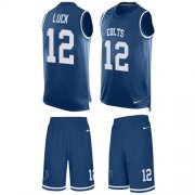 Wholesale Cheap Nike Colts #12 Andrew Luck Royal Blue Team Color Men's Stitched NFL Limited Tank Top Suit Jersey