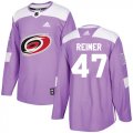 Wholesale Cheap Adidas Hurricanes #47 James Reimer Purple Authentic Fights Cancer Stitched NHL Jersey