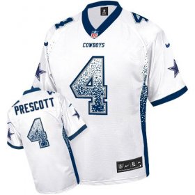 Wholesale Cheap Nike Cowboys #4 Dak Prescott White Men\'s Stitched NFL Elite Drift Fashion Jersey