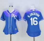 Wholesale Cheap Royals #16 Bo Jackson Blue Women's Alternate 2 Stitched MLB Jersey