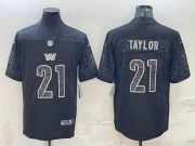 Wholesale Cheap Men's Washington Commanders #21 Sean Taylor Black Reflective Limited Stitched Football Jersey