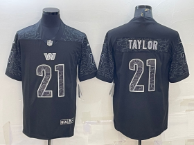 Wholesale Cheap Men\'s Washington Commanders #21 Sean Taylor Black Reflective Limited Stitched Football Jersey