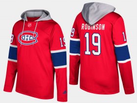 Wholesale Cheap Canadiens #19 Larry Robinson Red Name And Number Hoodie