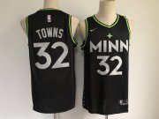 Wholesale Cheap Men's Minnesota Timberwolves #32 Karl-Anthony Towns Black 2021 Nike City Edition Swingman Stitched NBA Jersey