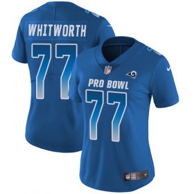 Wholesale Cheap Nike Rams #77 Andrew Whitworth Royal Women\'s Stitched NFL Limited NFC 2018 Pro Bowl Jersey
