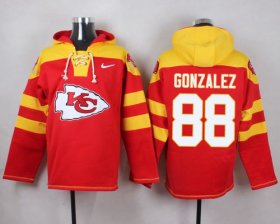 Wholesale Cheap Nike Chiefs #88 Tony Gonzalez Red Player Pullover NFL Hoodie