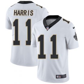 Wholesale Cheap Nike Saints #11 Deonte Harris White Men\'s Stitched NFL Vapor Untouchable Limited Jersey