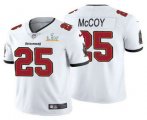 Wholesale Cheap Men's Tampa Bay Buccaneers #25 LeSean McCoy White 2021 Super Bowl LV Limited Stitched NFL Jersey