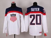 Wholesale Cheap 2014 Olympic Team USA #20 Ryan Suter White Stitched NHL Jersey
