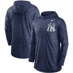 Wholesale Cheap New York Yankees Nike Split Logo Performance Long Sleeve Hoodie Top Navy