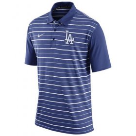 Wholesale Cheap Men\'s Los Angeles Dodgers Nike Royal Dri-FIT Stripe Polo
