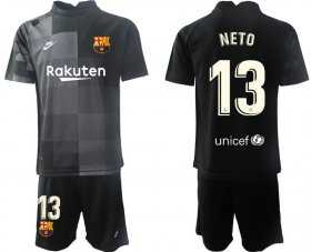 Wholesale Cheap Men 2021-2022 Club Barcelona black goalkeeper 13 Soccer Jersey