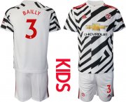 Wholesale Cheap Youth 2020-2021 club Manchester united away 3 white Soccer Jerseys