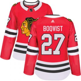 Wholesale Cheap Adidas Blackhawks #27 Adam Boqvist Red Home Authentic Women\'s Stitched NHL Jersey