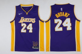 Wholesale Cheap Lakers 24 kobe Bryant Purple Black Mamba Nike Swingman Jersey