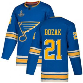 Wholesale Cheap Adidas Blues #21 Tyler Bozak Blue Alternate Authentic Stanley Cup Champions Stitched NHL Jersey