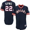 Wholesale Cheap Indians #22 Jason Kipnis Navy Blue 1976 Turn Back The Clock Stitched MLB Jersey