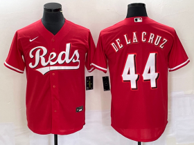 Wholesale Cheap Men\'s Cincinnati Reds #44 Elly De La Cruz Red Cool Base Stitched Baseball Jersey 1