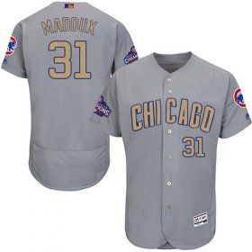 Wholesale Cheap Cubs #31 Greg Maddux Grey Flexbase Authentic 2017 Gold Program Stitched MLB Jersey