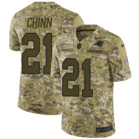 Wholesale Cheap Nike Panthers #21 Jeremy Chinn Camo Youth Stitched NFL Limited 2018 Salute To Service Jersey