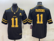 Wholesale Cheap Men's Dallas Cowboys #11 Micah Parsons Black Gold Edition With 1960 Patch Limited Stitched Football Jersey