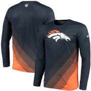 Wholesale Cheap Men's Denver Broncos Nike Navy Sideline Legend Prism Performance Long Sleeve T-Shirt