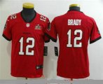 Wholesale Cheap Youth Tampa Bay Buccaneers #12 Tom Brady Red 2021 Super Bowl LV Vapor Untouchable Stitched Nike Limited NFL Jersey