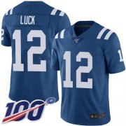 Wholesale Cheap Nike Colts #12 Andrew Luck Royal Blue Team Color Men's Stitched NFL 100th Season Vapor Limited Jersey
