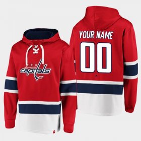 Wholesale Cheap Men\'s Washington Capitals Active Player Custom Red All Stitched Sweatshirt Hoodie
