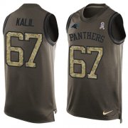 Wholesale Cheap Nike Panthers #67 Ryan Kalil Green Men's Stitched NFL Limited Salute To Service Tank Top Jersey