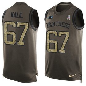 Wholesale Cheap Nike Panthers #67 Ryan Kalil Green Men\'s Stitched NFL Limited Salute To Service Tank Top Jersey