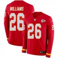 Wholesale Cheap Nike Chiefs #26 Damien Williams Red Team Color Men's Stitched NFL Limited Therma Long Sleeve Jersey