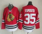 Cheap Men's Chicago Blackhawks #35 Tony Esposito Red Throwback Jersey