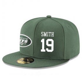 Wholesale Cheap New York Jets #19 Devin Smith Snapback Cap NFL Player Green with White Number Stitched Hat