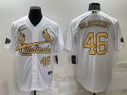 Wholesale Men's St Louis Cardinals #46 Paul Goldschmidt Number White 2022 All Star Stitched Cool Base Nike Jersey