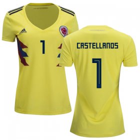 Wholesale Cheap Women\'s Colombia #1 Castellanos Home Soccer Country Jersey