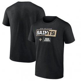 Wholesale Cheap Men\'s New Orleans Saints Black x Bud Light T-Shirt