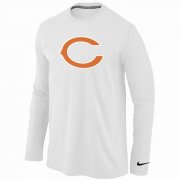 Wholesale Cheap Nike Chicago Bears Logo Long Sleeve T-Shirt White