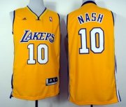 Wholesale Cheap Los Angeles Lakers #10 Steve Nash Revolution 30 Swingman Yellow Jersey