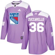 Wholesale Cheap Adidas Rangers #36 Mats Zuccarello Purple Authentic Fights Cancer Stitched NHL Jersey