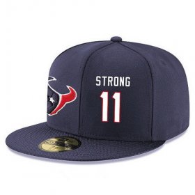 Wholesale Cheap Houston Texans #11 Jaelen Strong Snapback Cap NFL Player Navy Blue with White Number Stitched Hat
