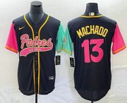 Wholesale Cheap Men's San Diego Padres #13 Manny Machado Black NEW 2023 City Connect Cool Base Stitched Jersey 1