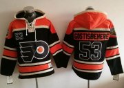 Wholesale Cheap Flyers #53 Shayne Gostisbehere Black Sawyer Hooded Sweatshirt Stitched NHL Jersey
