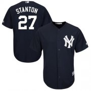 Wholesale Cheap Yankees #27 Giancarlo Stanton Navy blue Cool Base Stitched Youth MLB Jersey