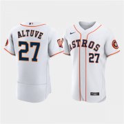 Wholesale Cheap Men's Houston Astros #27 Jose Altuve White 60th Anniversary Flex Base Stitched Baseball Jersey