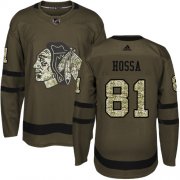 Wholesale Cheap Adidas Blackhawks #81 Marian Hossa Green Salute to Service Stitched Youth NHL Jersey