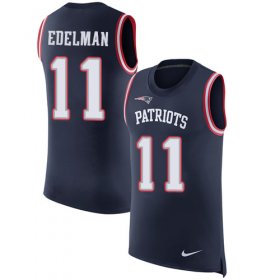 Wholesale Cheap Nike Patriots #11 Julian Edelman Navy Blue Team Color Men\'s Stitched NFL Limited Rush Tank Top Jersey