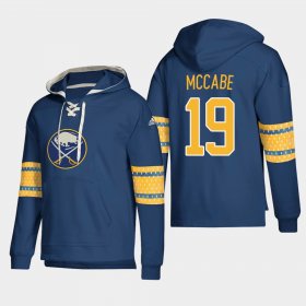 Wholesale Cheap Buffalo Sabres #19 Jake McCabe Navy adidas Lace-Up Pullover Hoodie